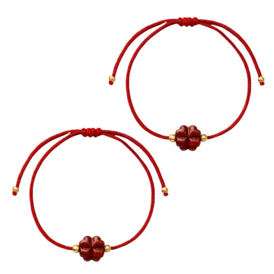 [Compre 1 e Leve 2] Pulseira Vermelha Trevo da Riqueza