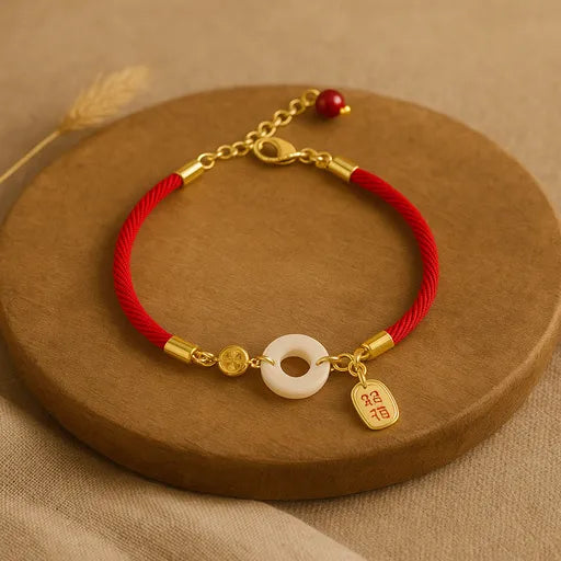 Pulseira Vermelha Fivela da Paz e Fortuna