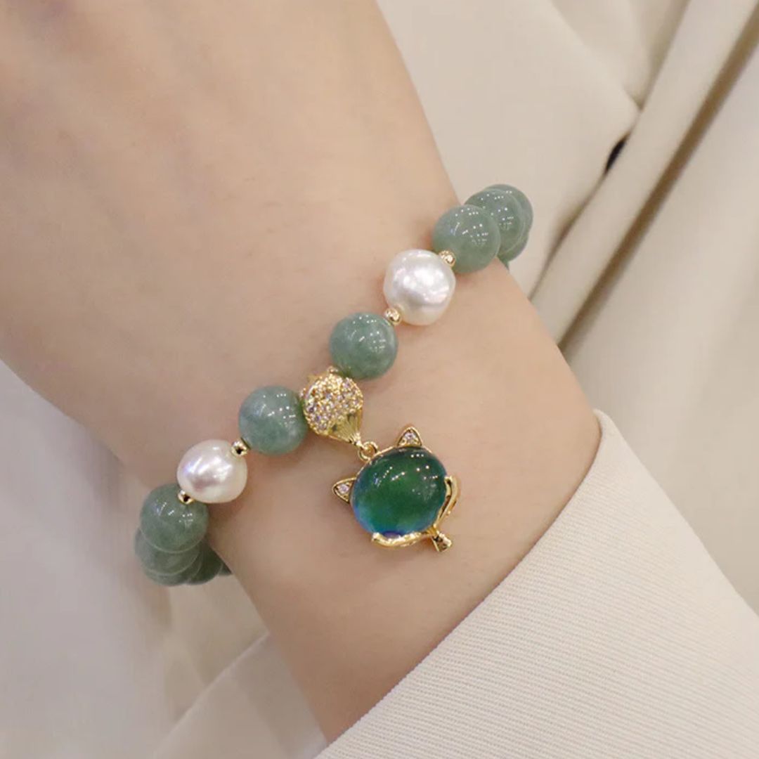 Pulseira Raposa da Sorte em Jade