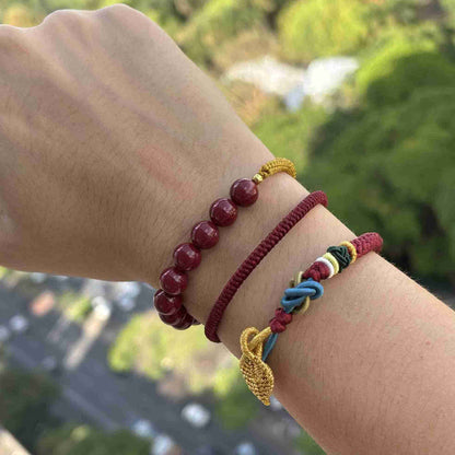 Oferta: Compre 1 Pulseira Tibetana Mandala da Sorte + 1 Pulseira Contas de Cinábrio e ganhe 1 Pulseira Vinho da Kabbalah