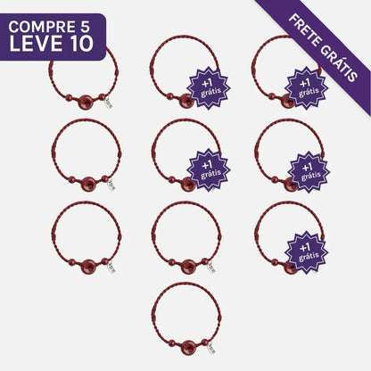 Pulseira Tibetana das Bênçãos em Cinábrio Vermelho