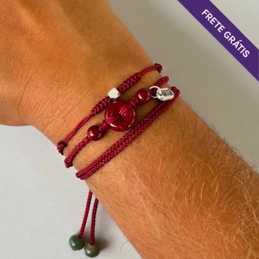Kit Prosperidade: Leve uma Pulseira das Bênçãos + Pulseira da Proteção Conta da Sorte e Ganhe uma Tibetana da Proteção