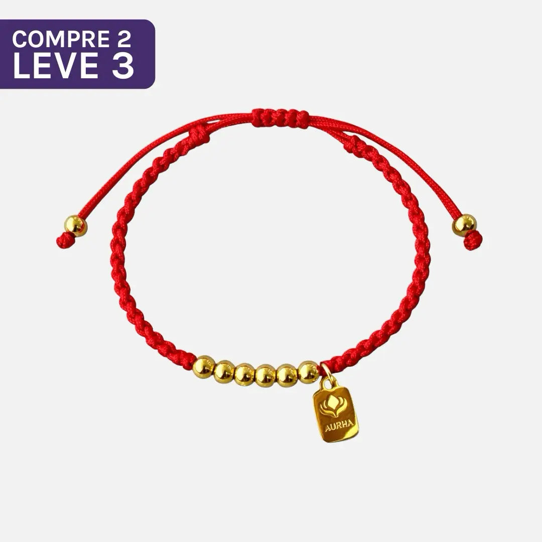 Pulseira Tibetana Vermelha da Prosperidade