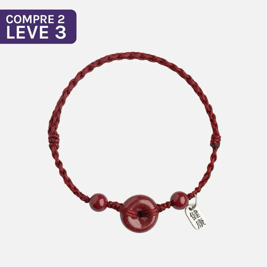 Pulseira Tibetana das Bênçãos em Cinábrio Vermelho
