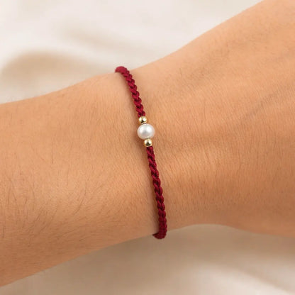 Pulseira Vermelha da Cura Contas de Pérolas
