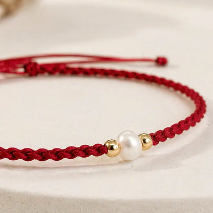Pulseira Vermelha da Cura Contas de Pérolas