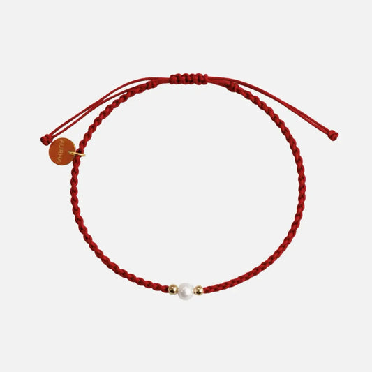 Pulseira Vermelha da Cura Contas de Pérolas