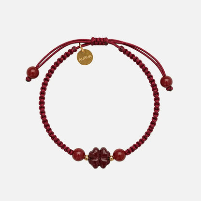 Pulseira Vermelha das Bênçãos em Trevo de Quatro Folhas