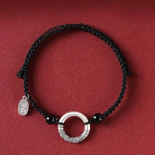 Pulseira Fivela da paz em Contas de Ônix Preto