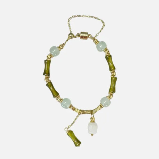 Pulseira Bambu da Abundância em Jade