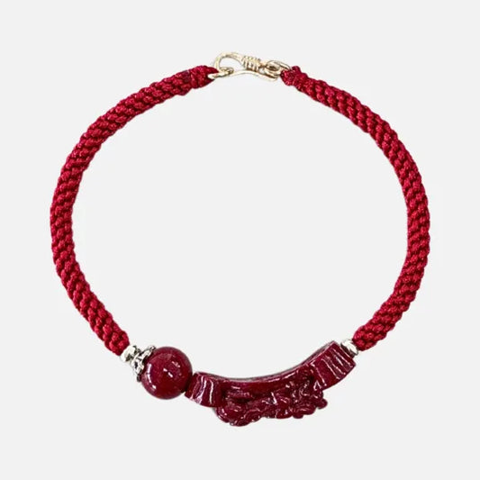 Pulseira PiXiu da Riqueza em Cinábrio