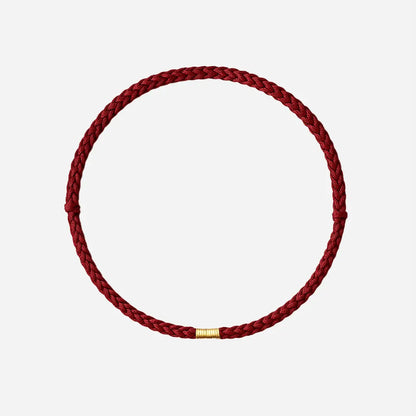 Pulseira Trançada com Contas Douradas da Sorte