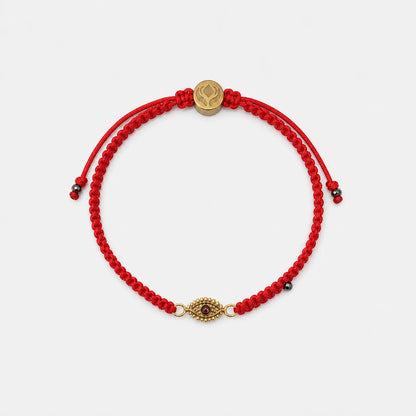 Pulseira Vermelha Contra Ansiedade e Mau-Olhado Dourada — foto principal