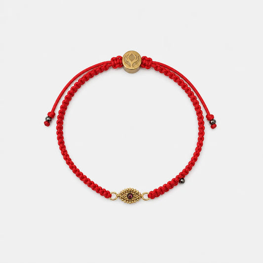 Pulseira Vermelha Contra Ansiedade e Mau-Olhado Dourada — foto principal