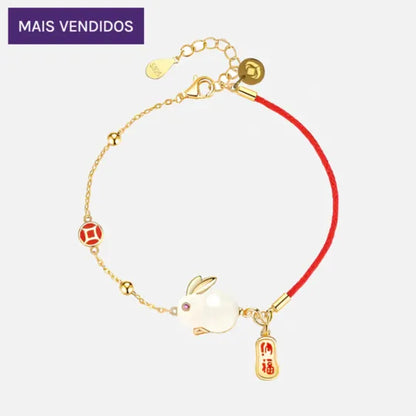 Pulseira Coelho da Sorte em Jade