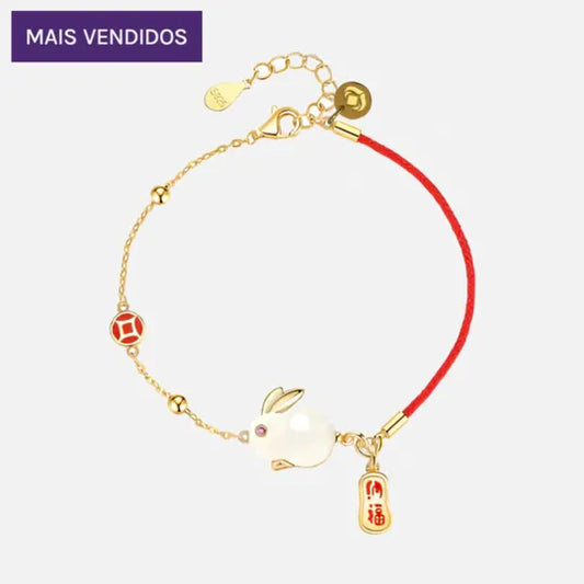 Pulseira Coelho da Sorte em Jade