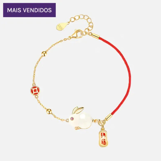 Pulseira Coelho da Sorte em Jade
