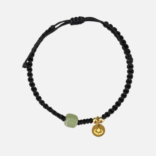 Pulseira Preta da Riqueza com Jade Hetian