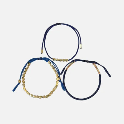 Pulseiras Budistas Da Tripla Proteção Azul
