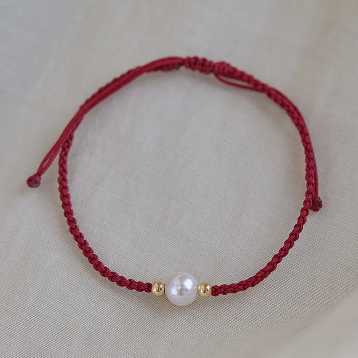 Pulseira Vermelha da Cura Contas de Pérolas