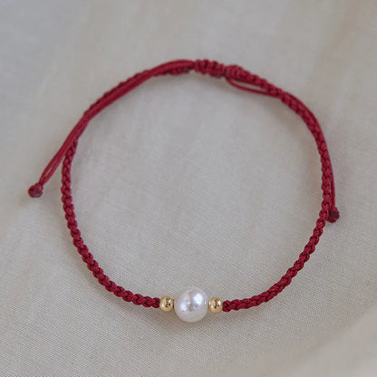 Pulseira Vermelha da Cura Contas de Pérolas