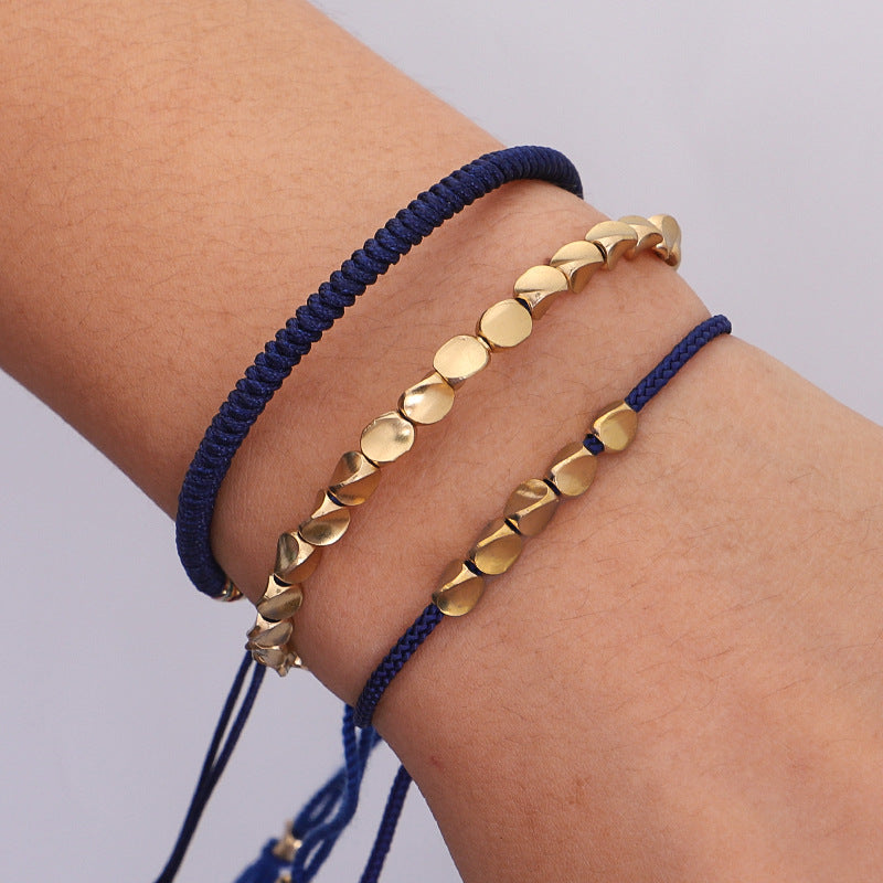 Pulseiras Budistas Da Tripla Proteção Azul