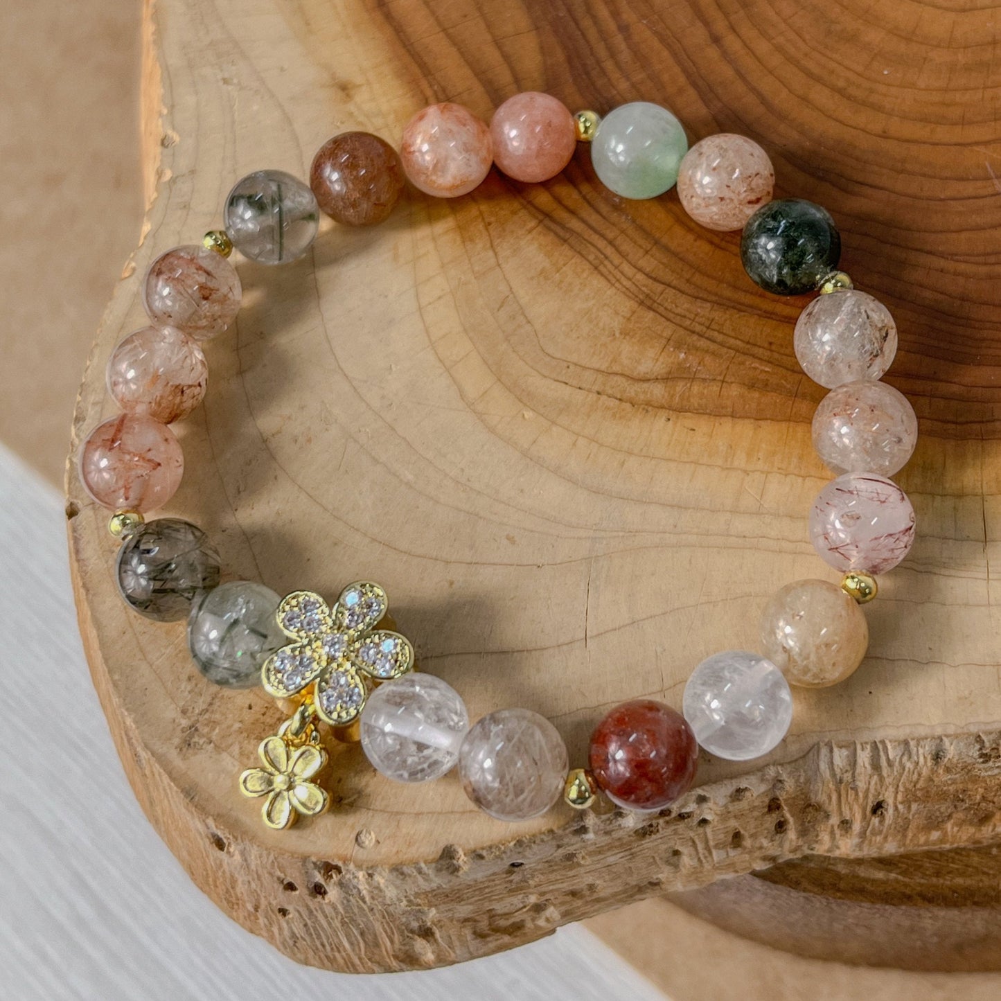 Pulseira da Riqueza em Quartzo Rutilado e Citrino