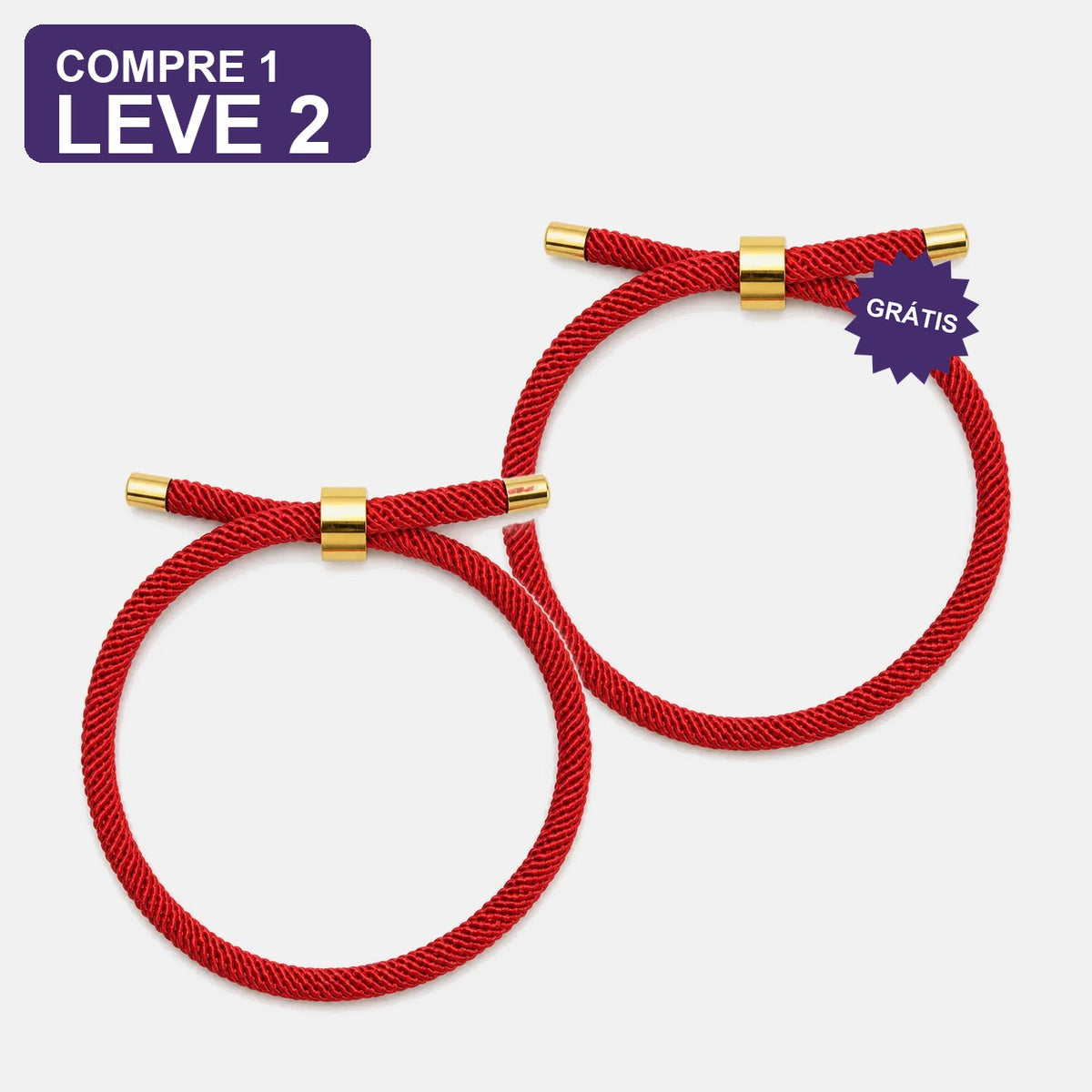 Pulseira Vermelha da Força e Proteção: Compre 1 e Leve 2, duas unidades
