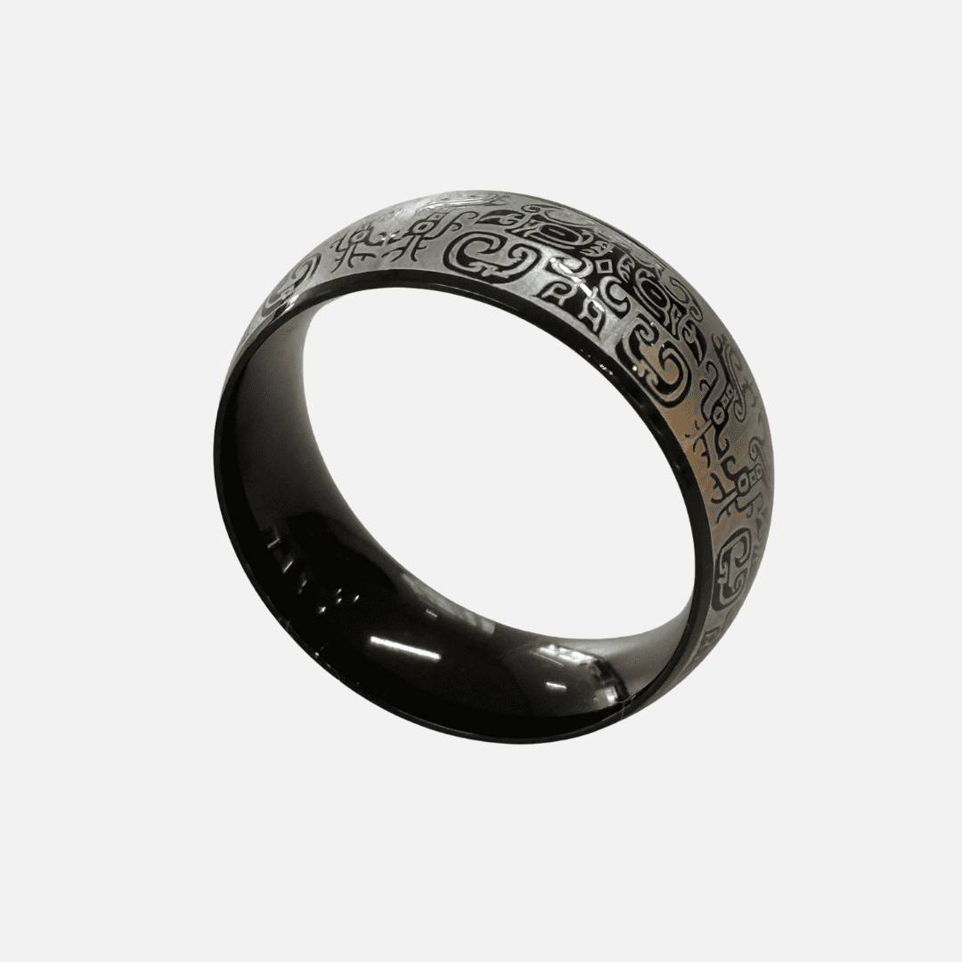 Anel Taotie da Riqueza Preto