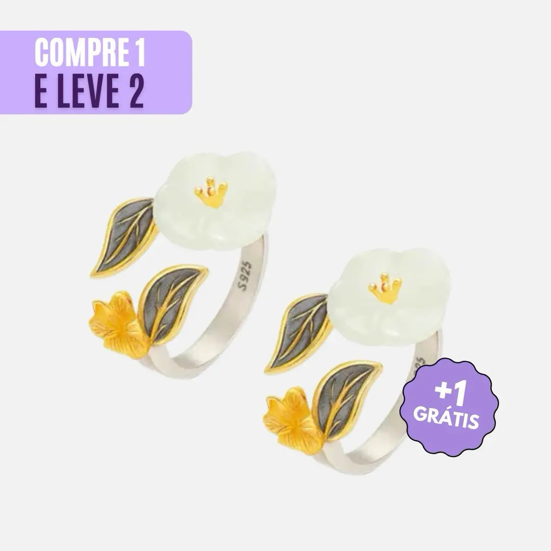 Anel da Felicidade em Jade Branca