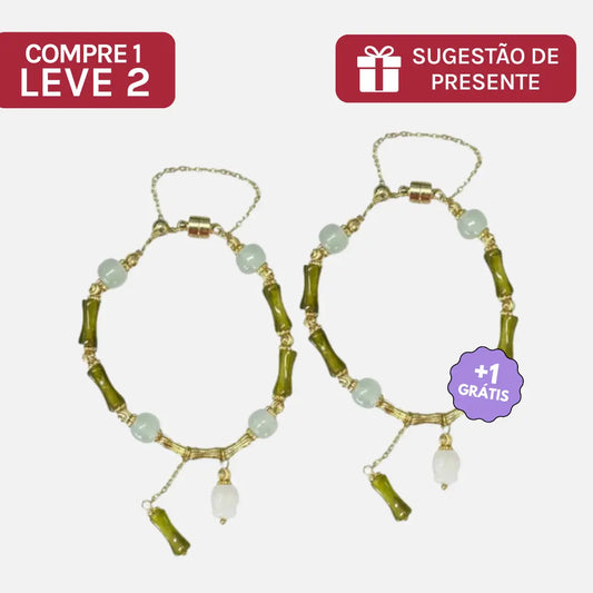 Compre 1 e Leve 2 | Pulseira Bambu da Abundância em Jade