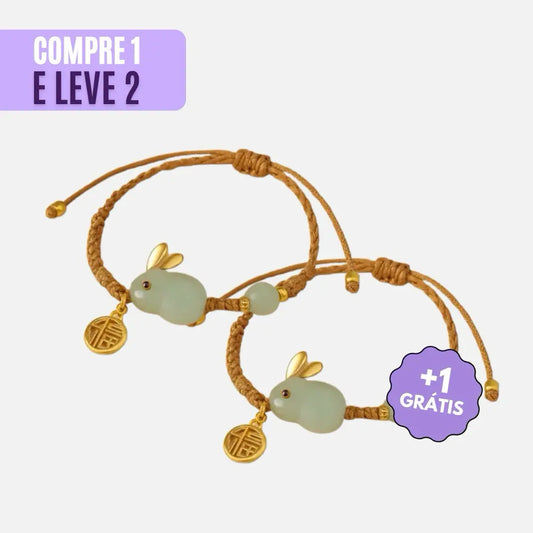 Pulseira Coelho da Felicidade em Jade