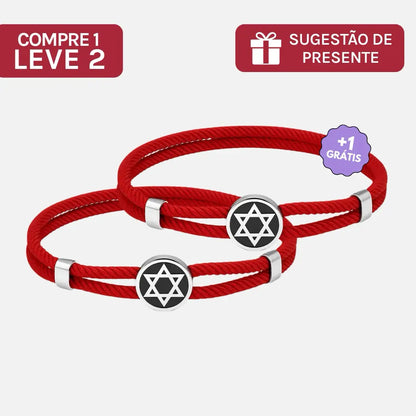 Compre 1 e Leve 2 - Pulseira Estrela de Davi da Proteção Vermelha