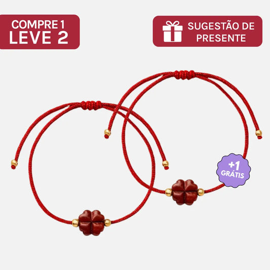 Compre 1 e Leve 2 | Pulseira Vermelha Trevo da Riqueza