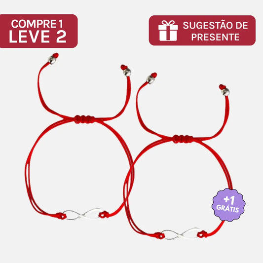 Compre 1 e Leve 2 | Pulseira Vermelha Vínculo Eterno