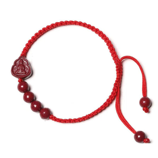 Pulseira Buda da Serenidade em Cinábrio Vermelho