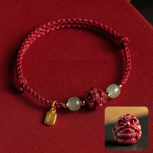 Pulseira Dragão da Confiança em Cinábrio