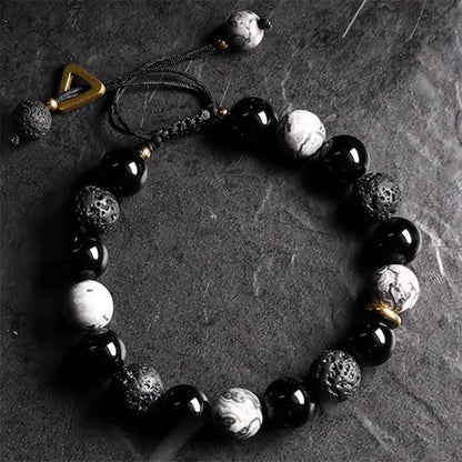 Pulseira da Força em Obsidiana Negra