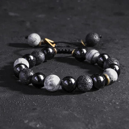 Pulseira da Força em Obsidiana Negra
