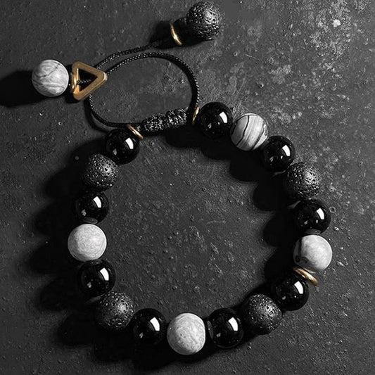 Pulseira da Força em Obsidiana Negra