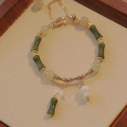 Pulseira Bambu da Abundância em Jade