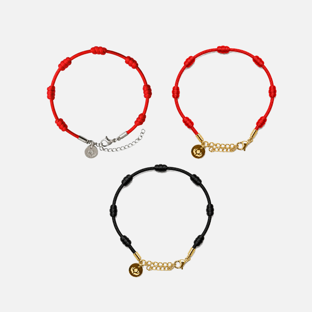 Kit 3 Pulseiras Premium dos 7 Nós — as três cores