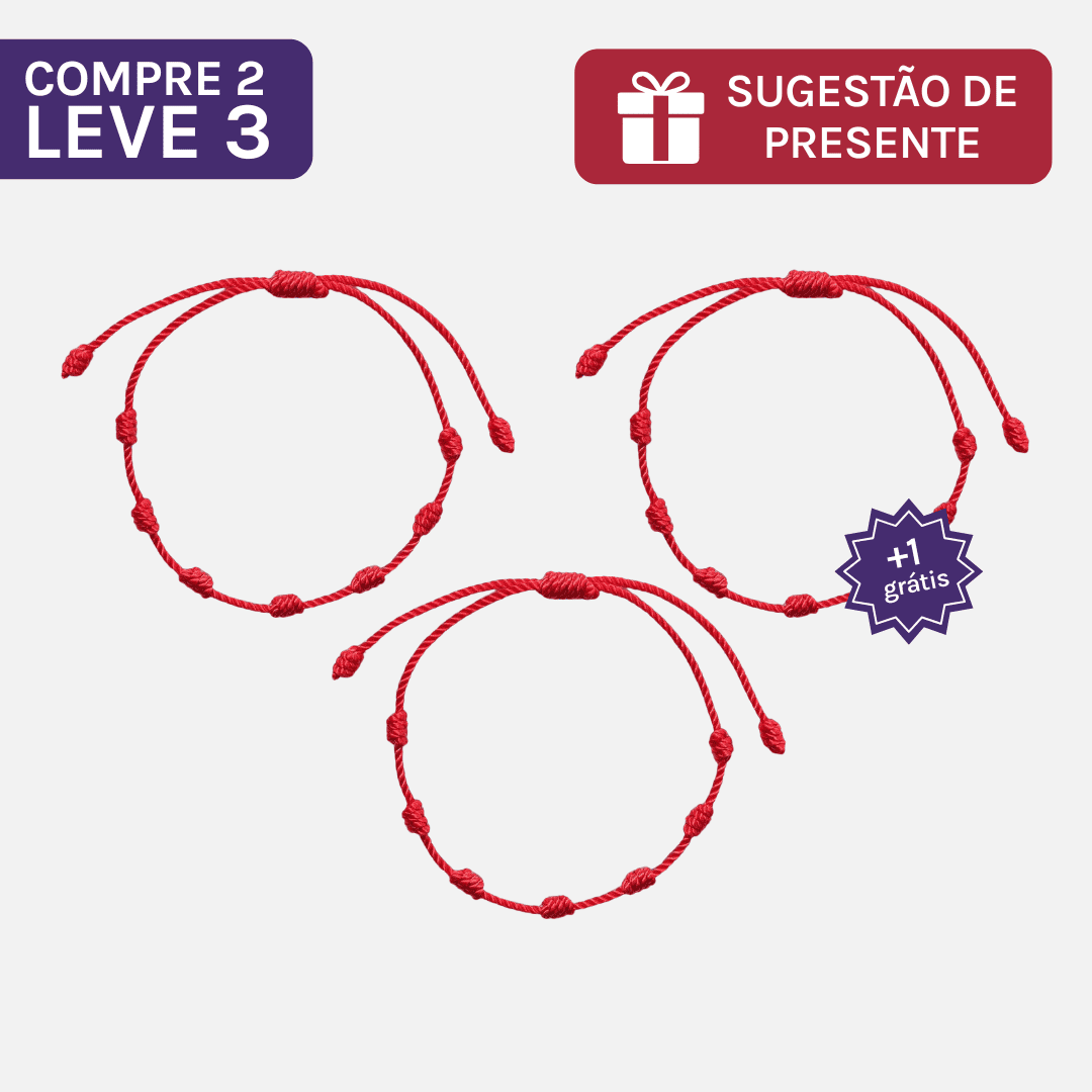 Compre 2 e Leve 3 Pulseiras dos 7 Nós — oferta leve 3 pague 2