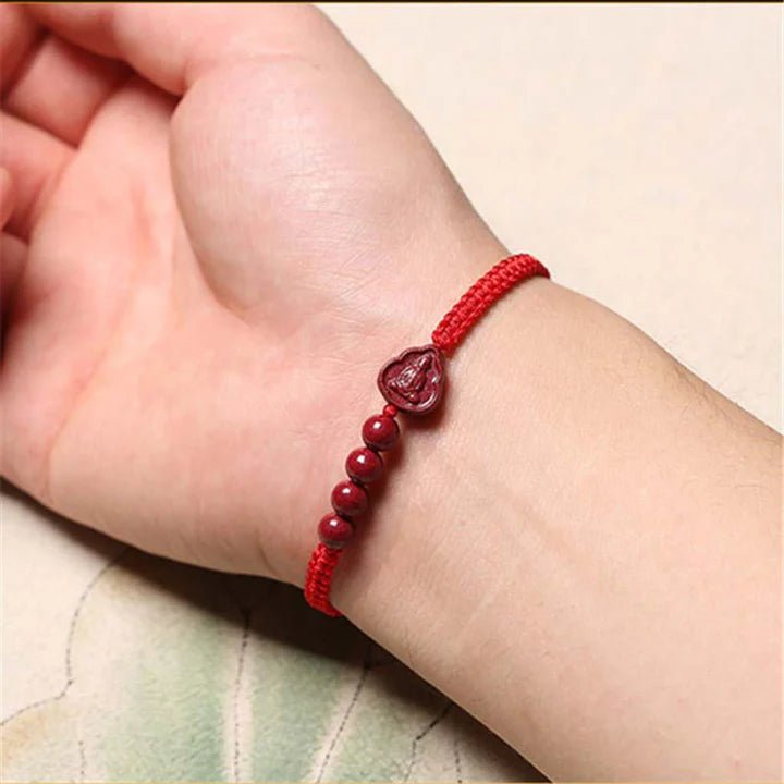 Pulseira Buda da Serenidade em Cinábrio Vermelho - Aurha