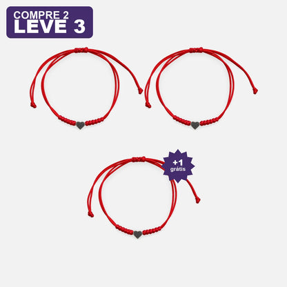 Pulseira Coração do Amor e Proteção Prateado — oferta leve 3 pague 2
