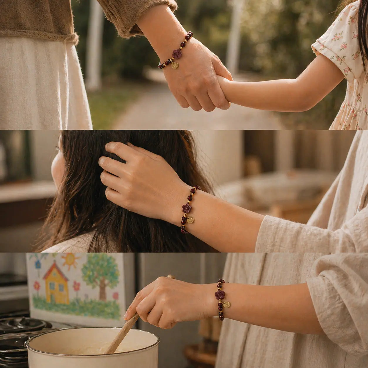 Pulseira da Purificação em Granada Natural — estilo de vida