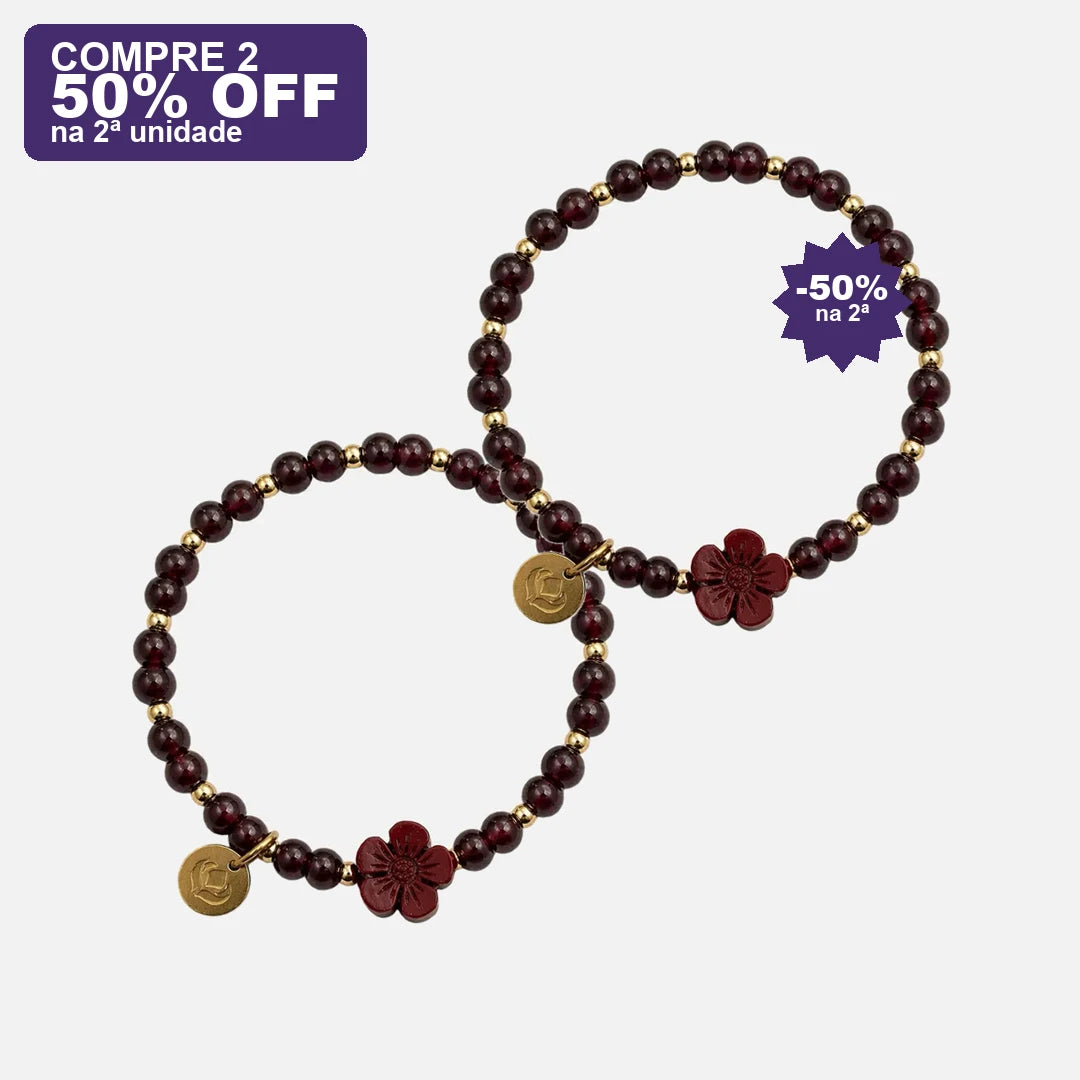 Pulseira da Purificação em Granada Natural — oferta compre 2 · 50% OFF na 2ª
