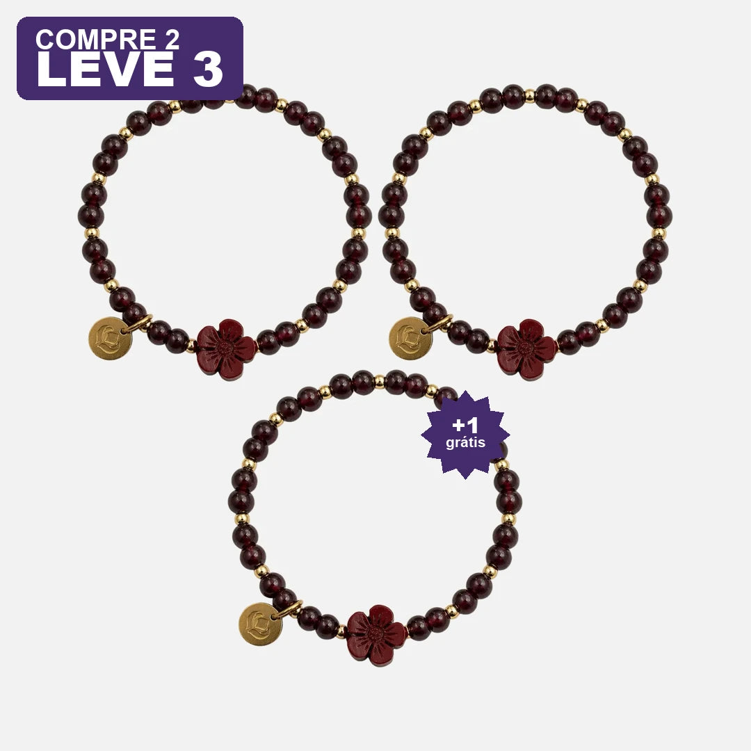 Pulseira da Purificação em Granada Natural — oferta leve 3 pague 2