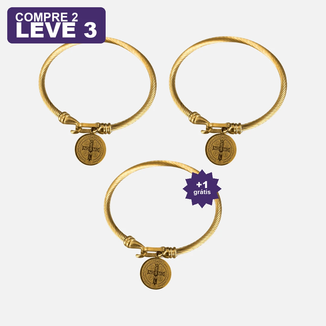 Pulseira de Proteção de São Bento — oferta leve 3 pague 2