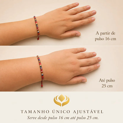 Pulseira do Alinhamento dos 7 Chakras — guia de tamanho